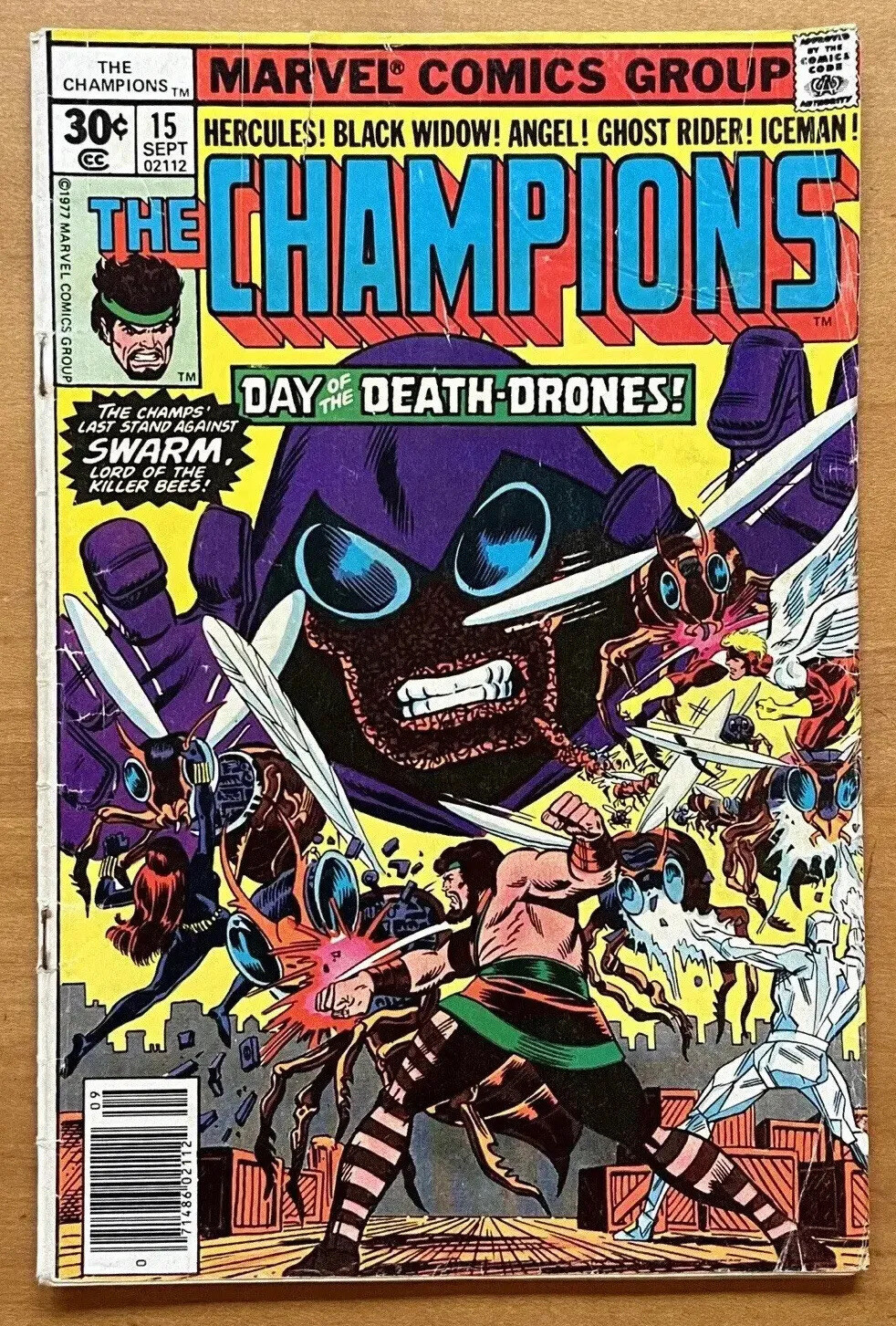 The Champions #15 (1977, Marvel) Swarm - Ghost Rider - Iceman