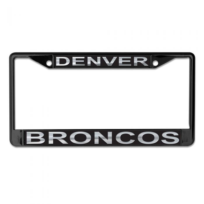 DENVER BRONCOS MIRRORED METAL LICENSE PLATE FRAME QUALITY DOMED GRAPHICS