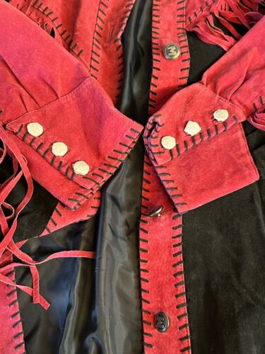 Bob Mackie Wearable Art Fransen Wildleder Leder schwarz pink Gr. 1X Neu mit Etikett - Bild 10 von 20