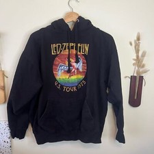 Led Zeppelin Size Men's Large Black Hoodie Pullover 1975 Rock
