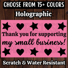 50 SMALL BUSINESS STICKERS 2.25" LABELS SEALS REVIEW THANK YOU SCRATCH RESISTANT