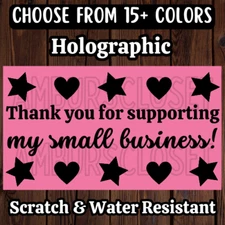 50 SMALL BUSINESS STICKERS 2.25" LABELS SEALS REVIEW THANK YOU SCRATCH RESISTANT