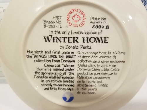 Collector Plate - 5882B The Winter Home by Donald Pentz - Picture 3 of 3