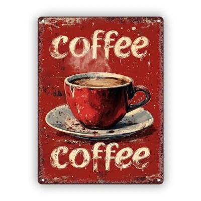 Blechschild Kaffee Coffee Retro Vintage 30x20cm TEL1270