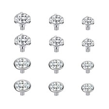 14G 4-20Pcs Surgical Steel Dermal Piercing Jewelry Cubic Zircon Micro Dermal ...