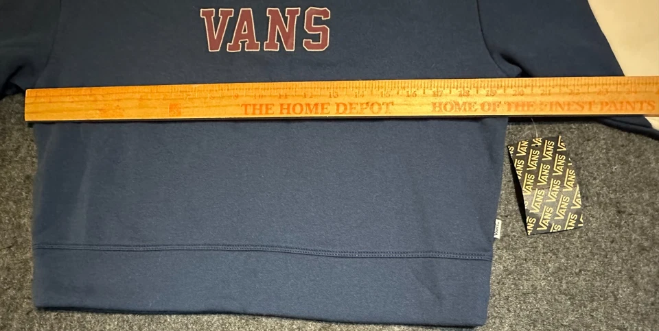 Vans Mujer Talla Pequeña Pullover Azul/Blanco Sudadera Fuera de la Pared F13 Foto 3 de 4