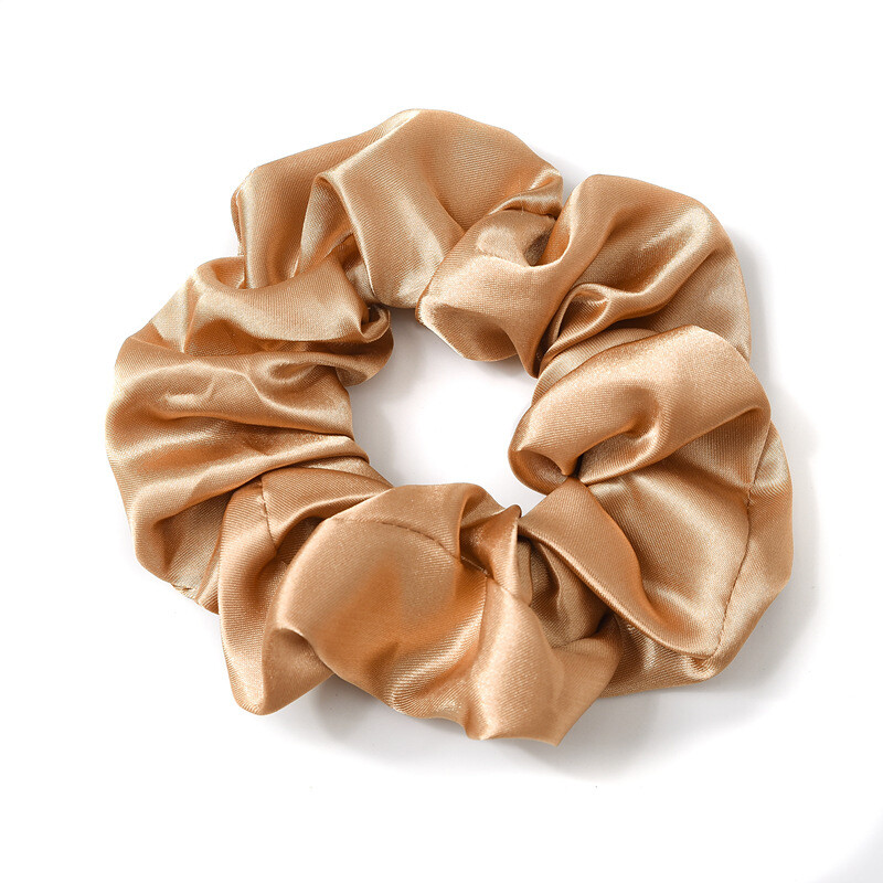 Satin Silk Elastic Hair Scrunchie Solid Color Large Circle Ring Hairband