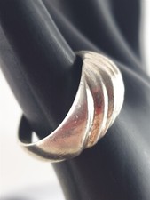 Vintage Solid Sterling Silver Textured Dome Ring Size - 7 Grams