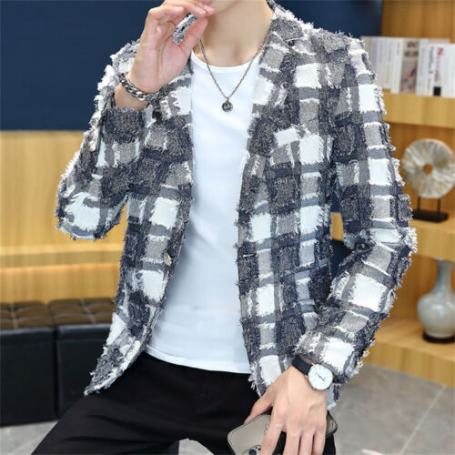 Men Formal Work Blazer Jacket Business Casual Button Slim Fit Suit Coat Tops