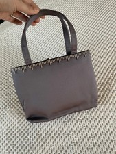 Sergio Rossi Pewter/silver Satin Rhinestone Mini Tote Evening Bag Y2k Crystal