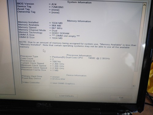 Dell Inspiron 1545 - Stivali al BIOS Intel Dual Core @2,3 GHz, 1 GB di RAM (722) - Foto 3 di 16