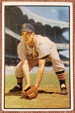 1953 Bowman Color #134 Johnny Pesky Detroit Tigers Original Baseball Card