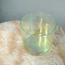 6 inch F Note Alchemy Green Cosmic Clear Crystal Singing Bowl Sound Healing Yoga