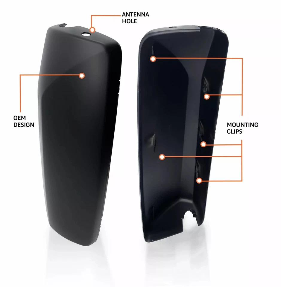 Juego de cubierta de espejo de puerta negro para Volvo VNL 2004-2018 lado conductor y pasajero derecho+derecho Foto 2 de 4