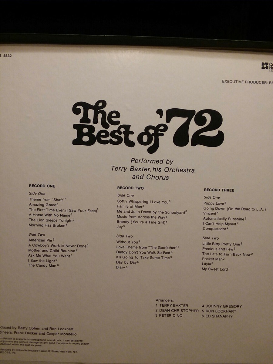 THE BEST OF 72 TERRY BAXTER HIS ORCHESTRA AND CHORUS 3X VINYL LP