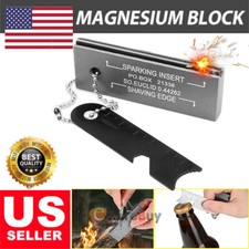 US Emergency Military Magnesium Rod Flint Fire Starter Striker Army Firestarter