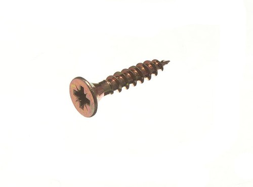 100 X Chip Board Screw Fixings Yzp Yellow Zinc Plated Steel 4.5 X 25 Onestopdi