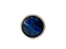 Vintage sterling silver large denim lapis ring stamped "925 CFJ THAI"