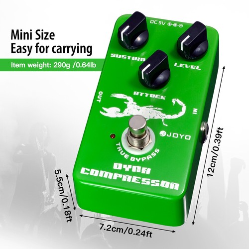 JOYO Dynamic Compressor Pedale Ricrea Classic Ross Compressor + Capotasto Chitarra - Foto 5 di 10