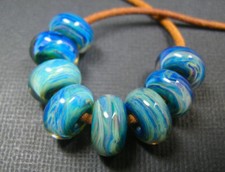 5FISH ~ Handmade Lampwork Boro Spacer Beads ~ Open Seas (8)