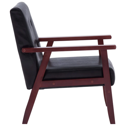 NNEVL Sofa Set 2 Piece Black Faux Leather - Picture 7 of 9