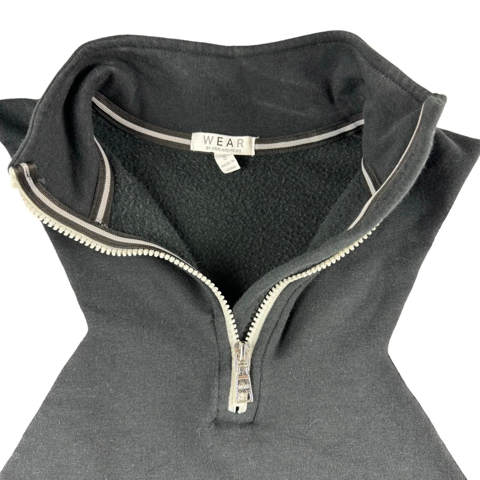 Chaqueta para mujer Las Vegas Raiders pequeña negra gris media cremallera USADA por Erin Andrews Foto 3 de 4