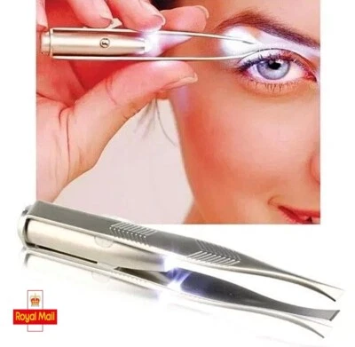 OCTOPUS LED LIGHT TWEEZERS - SLANT- DIY / PROFESSIONAL EASY & NON SLIP GRIP Tweezers UK