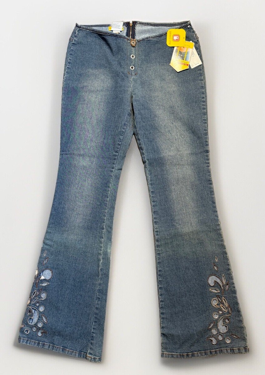 NEW! Vintage Gasoline 90s Y2K Flare Low Waisted Jeans Back