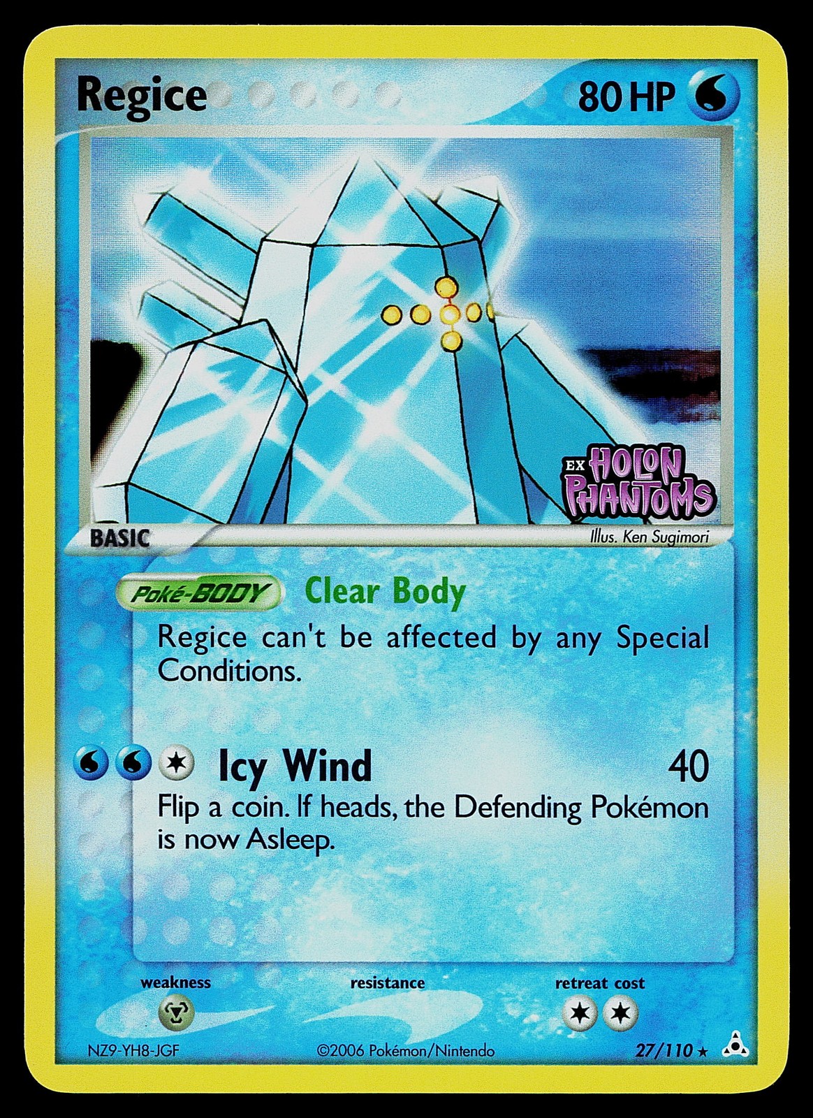 Pokemon Card - Regice Holon Phantoms 27/110 Reverse Holo Stamped