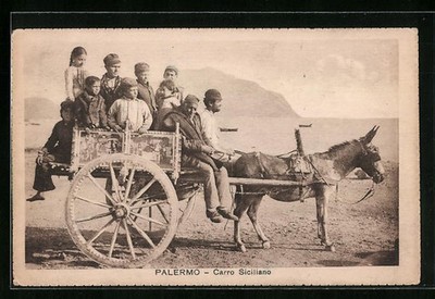 Ansichtskarte Palermo, Carro Siciliano 