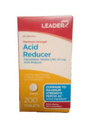 Leader Acid Reducer 20 mg Famotidine, 200 ct. (Compare to Pepcid AC Maximum)