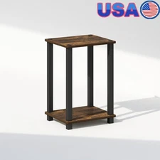 Compact Nightstand Minimalist Bedside Table Two-Tier Storage Small Spaces New