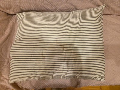 VTG Bed Pillow Feather Down Filled Full Blue Stripe Ticking Farmhouse 24x19 