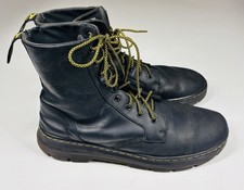 Martens Combs Boots Mens 14 Black Leather 8 Eye Lace Up Punk Goth