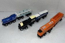 Battat Classic Trains Wooden Railroad Magnetic Toy Train Lot Of 6 Trains