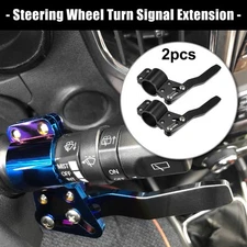 2 Pcs Car Turn Signal Extension Steering Wheel Extension Turn Rod Kit Black