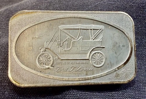Ford Model T Lizzie Silver .999 Fine Silver 1 Ounce Bar Bullion