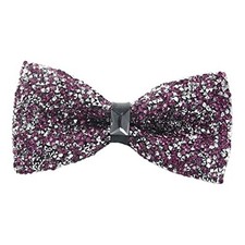 Rhinestone Bow Ties for Men - Pre Tied Sequin Bowties Men with Jewels - Purple
