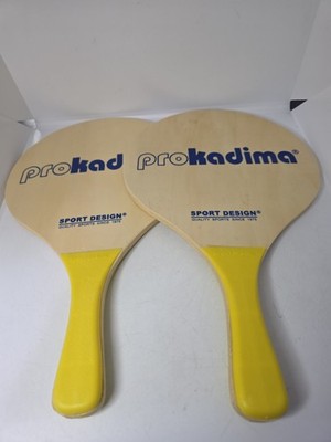 Pro Kadima Beach Paddle Ball Racquets Sport Design Wooden Paddles. 2 Pk