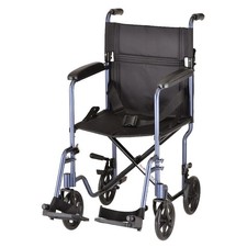 Nova Medical - Lightweight Transport Chair - 19" Swing Away Footrest Blue 329B