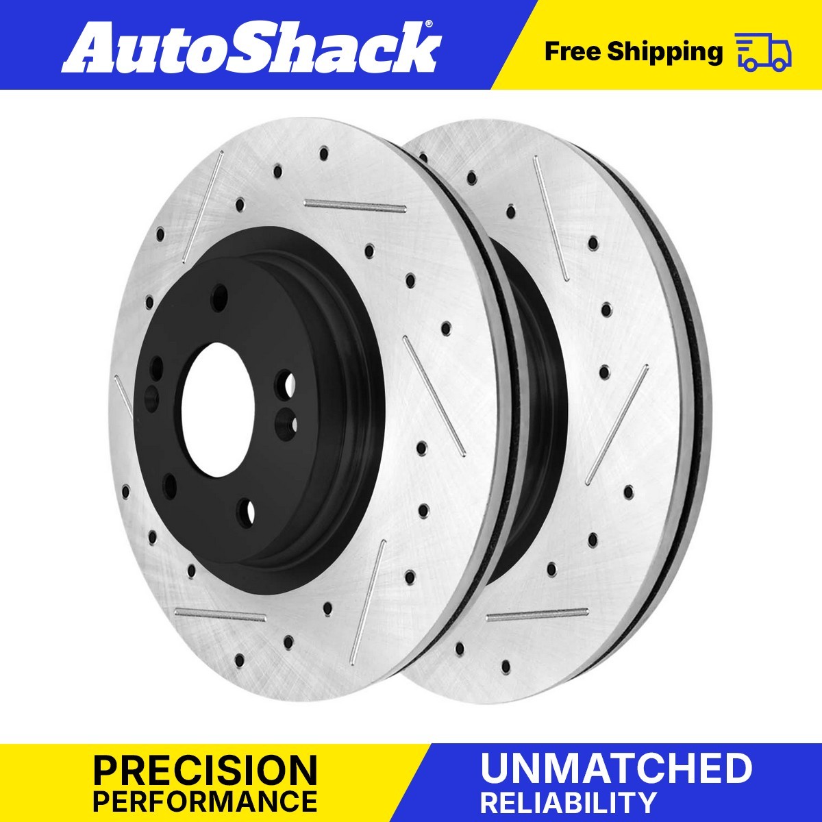 Black Drilled Front Brake Rotors Pair for Hyundai Sonata Tucson Kia Sportage