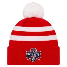 Unisex New Era Red Washington Mystics Core Cuffed Knit Hat with Pom