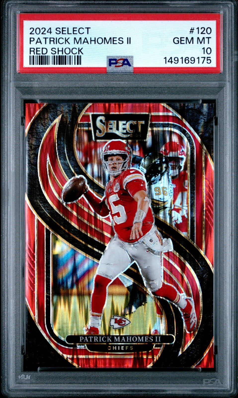 Patrick Mahomes II 2024 Panini Select Premier Red Shock /249 PSA 10 GEM MINT