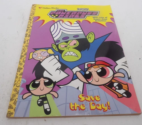 Cartoon Network Powerpuff Girls Save the Day Coloring Activity Golden Books 2000