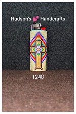 1248 Delica Seed Bead Bic Lighter Sleeve Hardened Sides, Durable, Leather Bottom