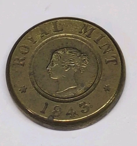 SOVEREIGN COIN WEIGHT ANTIQUE NUMISMATIC HALF GUINEA GOLD SCALES WEIGHT BRASS