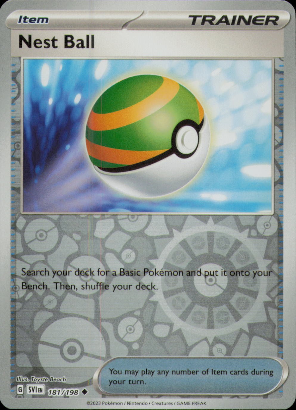NEST BALL 181/198 UC SCARLET & VIOLET POKEMON REVERSE HOLO NM