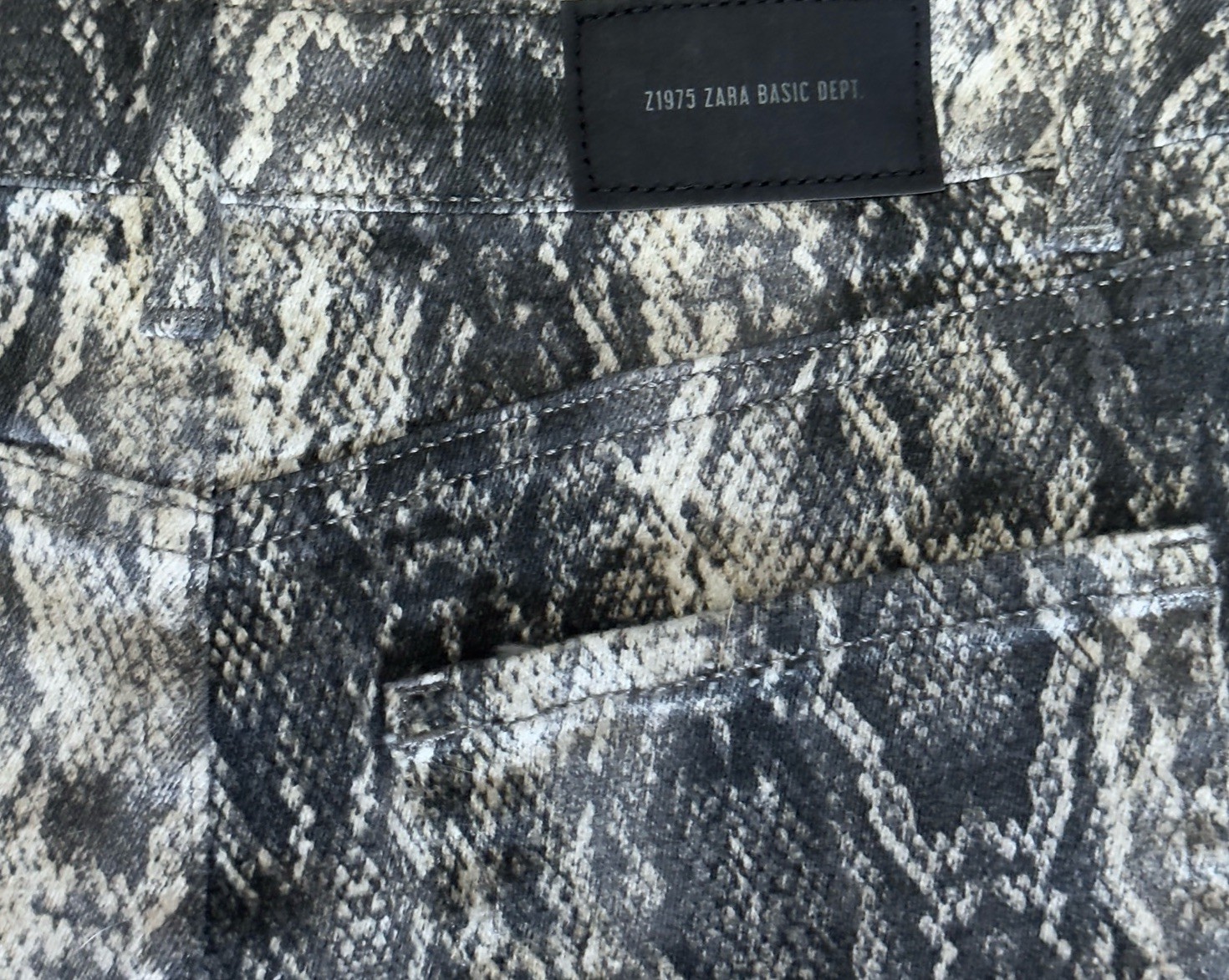 Zara Basic Denim Snake Python Animal Print Mini S… - image 3