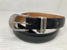 James Reid Sterling Silver Belt Buckle Set Lizard Belt Size 32