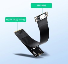 M.2 MKey PCIE4.0 2280 NGFF to Oculink SFF8612 Host Cable 20CM External SSD, eGPU